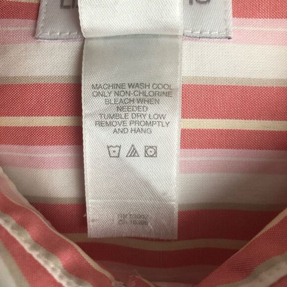 Liz Claiborne Shirt Large Lizsport Non-Iron Striped Long Sleeve Button Up - Picture 8 of 11